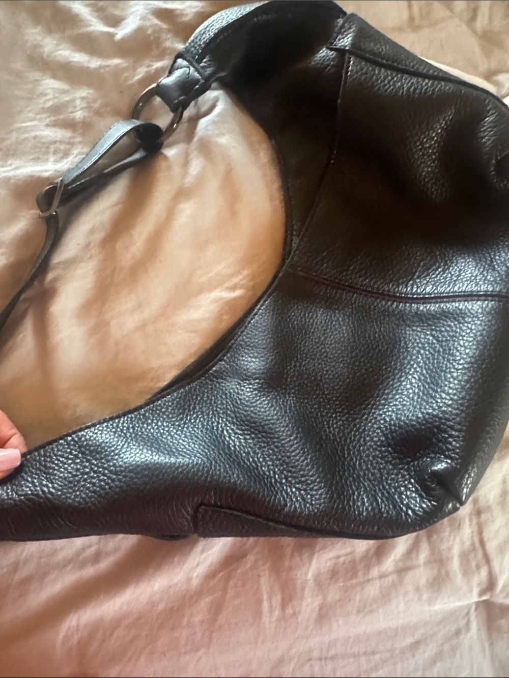 Hammitt Black Pebbled Leather Hobo - Picture 7 of 16